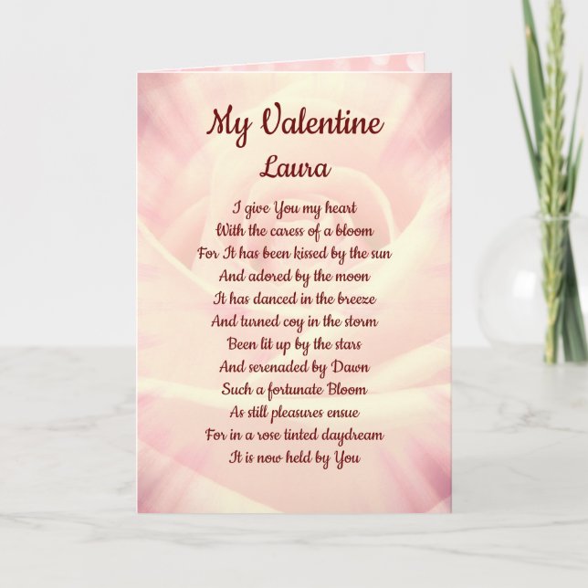 Schöne personalisierte Valentines Grüße Karte (Vorderseite)