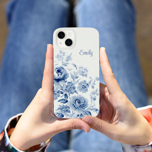 Schöne Personalisierte Watercolor Blue Rose Case-Mate iPhone 14 Plus Hülle