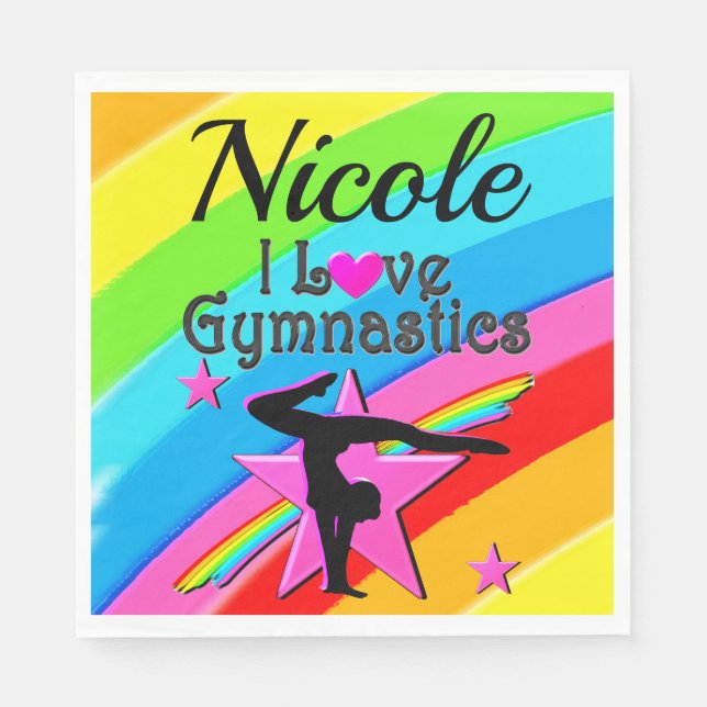 SCHÖNE PERSÖNLICHE IN LIEBE GYMNASTICS DESIGN SERVIETTE (Vorderseite)