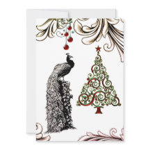 Schöne Pfau- und Weihnachtsbaumflat