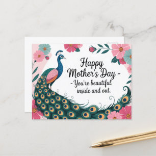 Schöne Pfauenflora Muttertag Postkarte