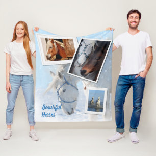 Schöne Pferde Fleece Blankon mit Fotos