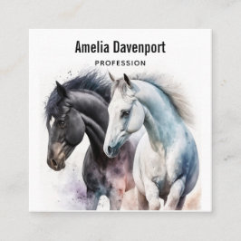 Schöne Pferde im Wasser Quadratische Visitenkarte