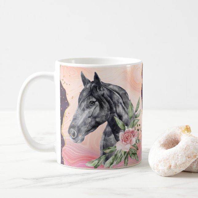Schöne Pferde Ranch Western Kaffee Tasse, Cup Kaffeetasse (Mit Donut)