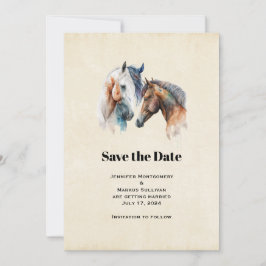 Schöne Pferde Western Boho Style Wedding Save The Date