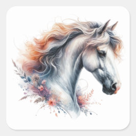 Schöne Pferdekleber Quadratischer Aufkleber