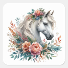 Schöne Pferdekleber Quadratischer Aufkleber