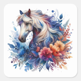 Schöne Pferdekleber Quadratischer Aufkleber