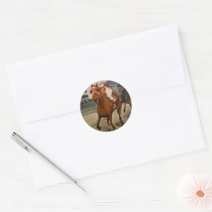 Schöne Pferderennen Besitzer im Match Race Runder Aufkleber