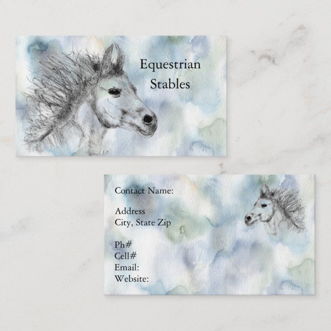 Schöne Pferderlehrer Züchter Farrier Boarder Bu Visitenkarte (Vorne/Hinten)