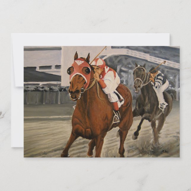 Schöne Pferdeschlittenbesitzer im klassischen Renn (Vorderseite)