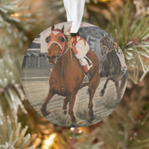 Schöne Pferdeschlittenbesitzer im klassischen Renn Ornament