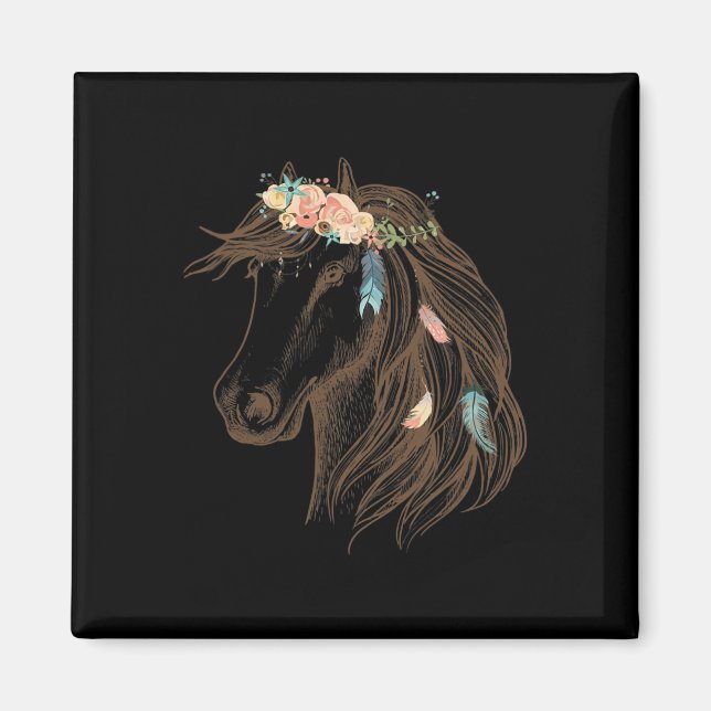 Schöne Pferdeschlittenkunst für Tierfreunde Magnet (Vorne)