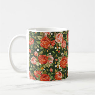 Schöne Pfingstrosen-Blumen nahtloses Muster Kaffeetasse