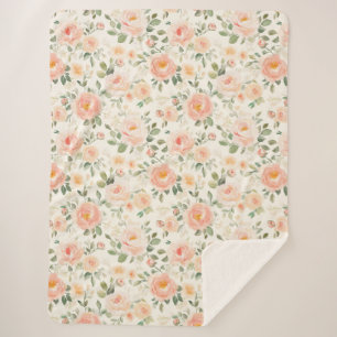 Schöne Pfirsichblumen Sherpadecke