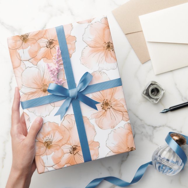 Schöne Pfirsichblüten Geburtstag Geschenkpapier (Schenken)
