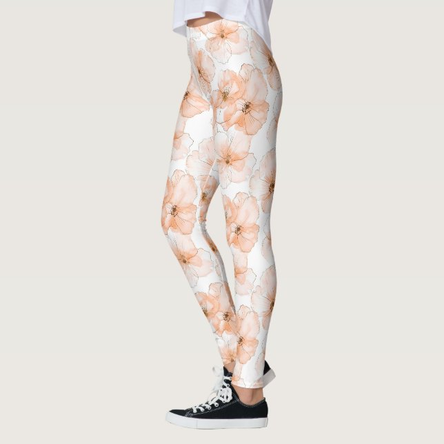 Schöne Pfirsichblüten Geburtstag Leggings (Links)