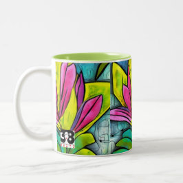 Schöne Pflanze Zweifarbige Tasse