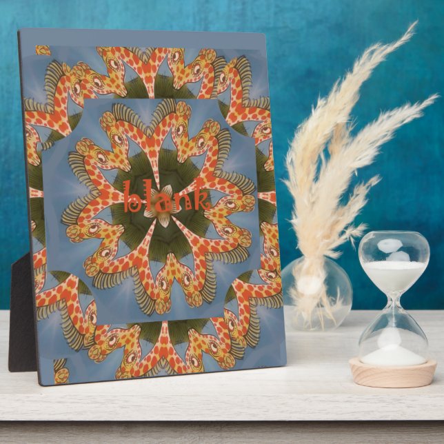 Schöne phantastische afrikanische Giraffe Blanche Fotoplatte (Seite)