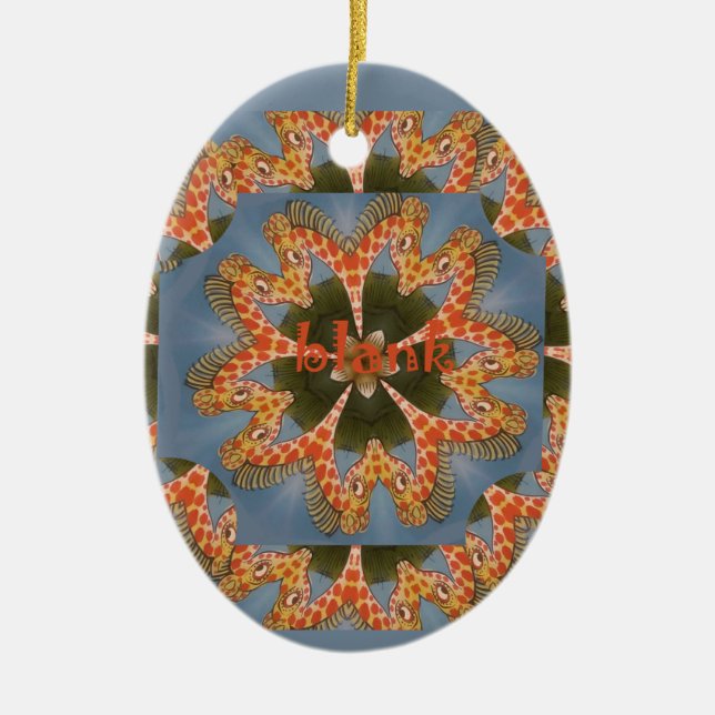 Schöne phantastische afrikanische Giraffe Blanche Keramik Ornament (Vorne)