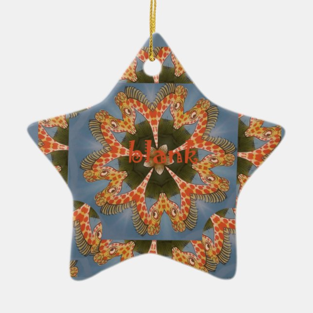 Schöne phantastische afrikanische Giraffe Blanche Keramikornament (Vorne)