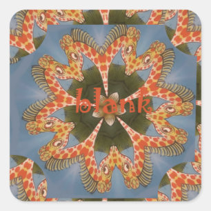 Schöne phantastische afrikanische Giraffe Blanche Quadratischer Aufkleber