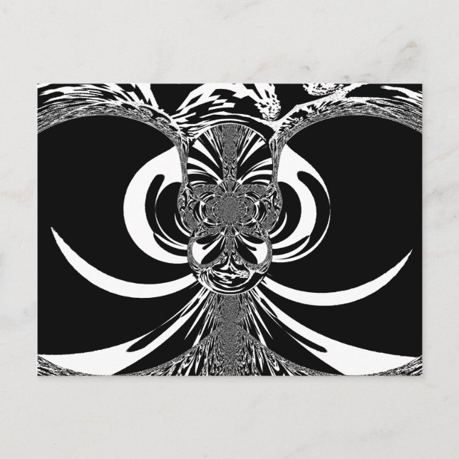 Schöne phantastische afrikanische Schwarzweißkunst Postkarte (Vorderseite)