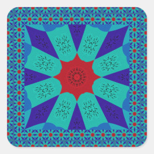 Schöne Phantastische ägyptische Feminine-Design-Fa Quadratischer Aufkleber