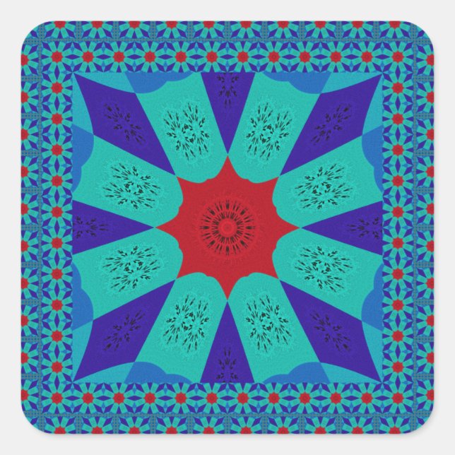 Schöne Phantastische ägyptische Feminine-Design-Fa Quadratischer Aufkleber (Vorderseite)