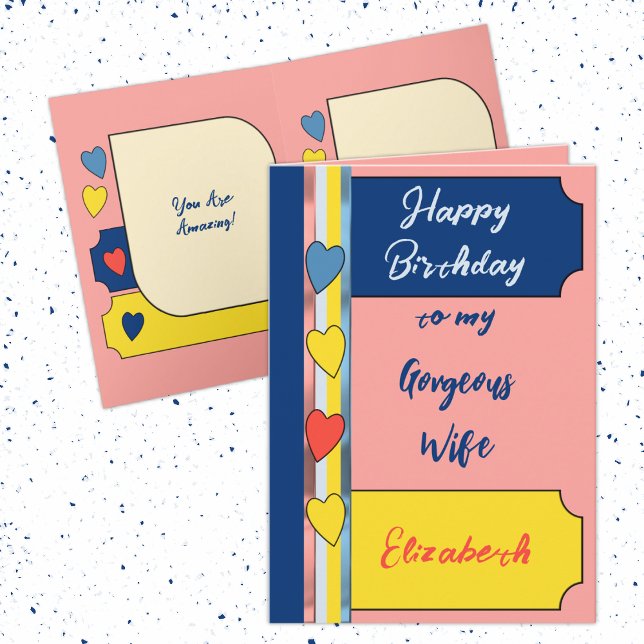 Schöne phantastische Ehefrau Korallenblauer Geburt Karte (Von Creator hochgeladen)