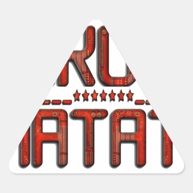 Schöne Phantastische Embossed Red Hakuna Matata Te Dreieckiger Aufkleber (Vorderseite)