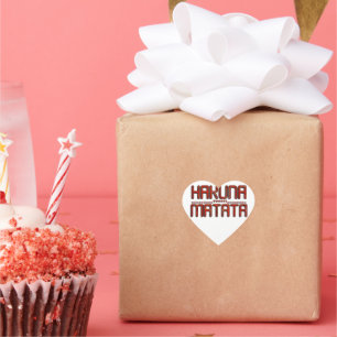 Schöne Phantastische Embossed Red Hakuna Matata Te Herz-Aufkleber