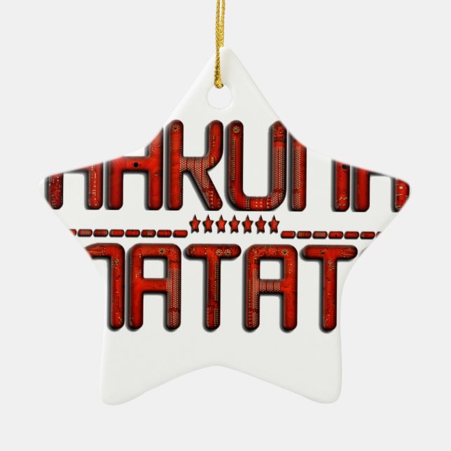 Schöne Phantastische Embossed Red Hakuna Matata Te Keramik Ornament (Vorne)