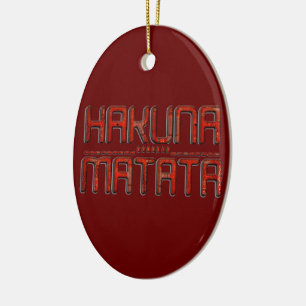 Schöne Phantastische Embossed Red Hakuna Matata Te Keramik Ornament