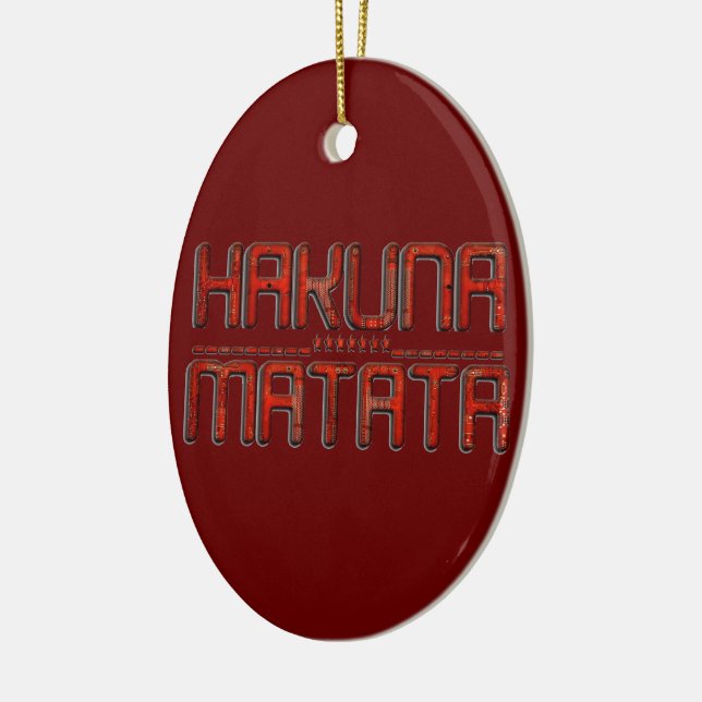 Schöne Phantastische Embossed Red Hakuna Matata Te Keramik Ornament (Links)