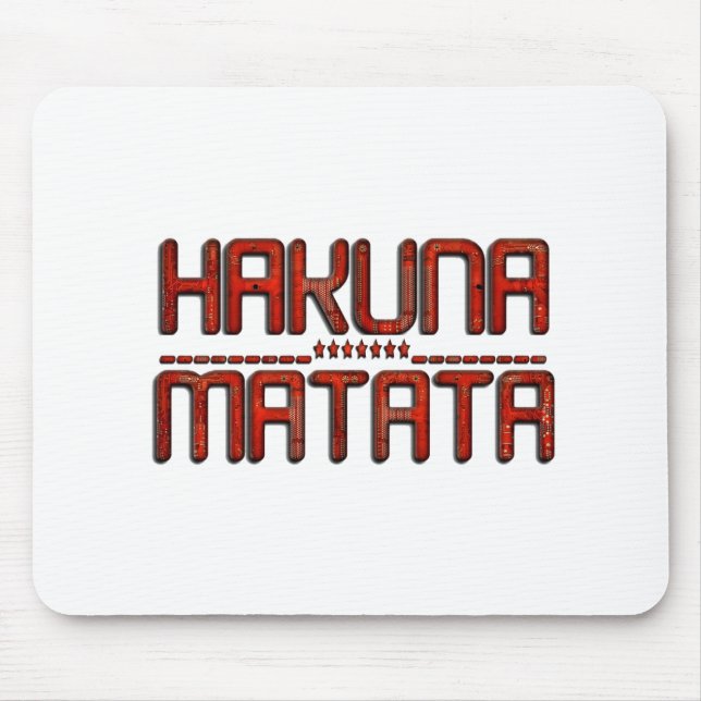 Schöne Phantastische Embossed Red Hakuna Matata Te Mousepad (Vorne)