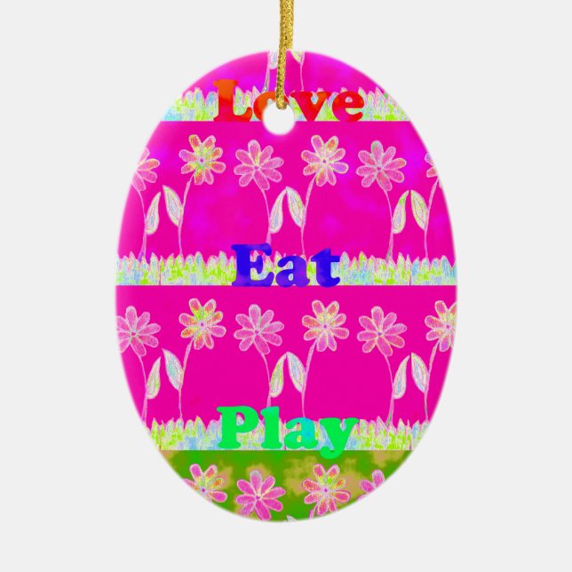 Schöne phantastische Flora Text Zitat Design Keramik Ornament (Vorne)