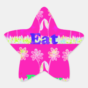 Schöne phantastische Flora Text Zitat Design Stern-Aufkleber