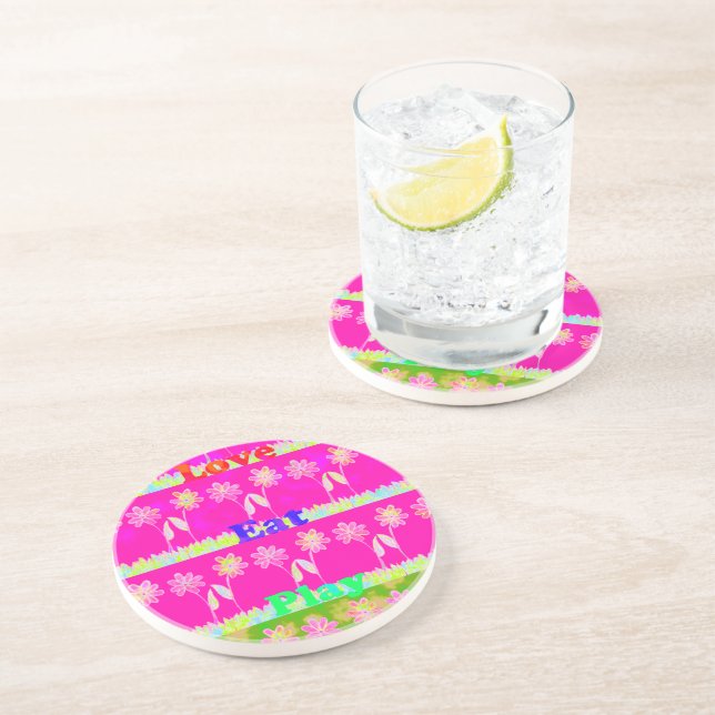 Schöne phantastische Flora Text Zitat Design Untersetzer (Seite)