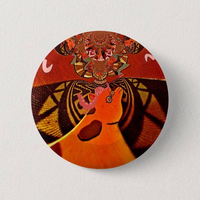 Schöne Phantastische Giraffe Liebe Safari Tiere Button (Vorderseite)