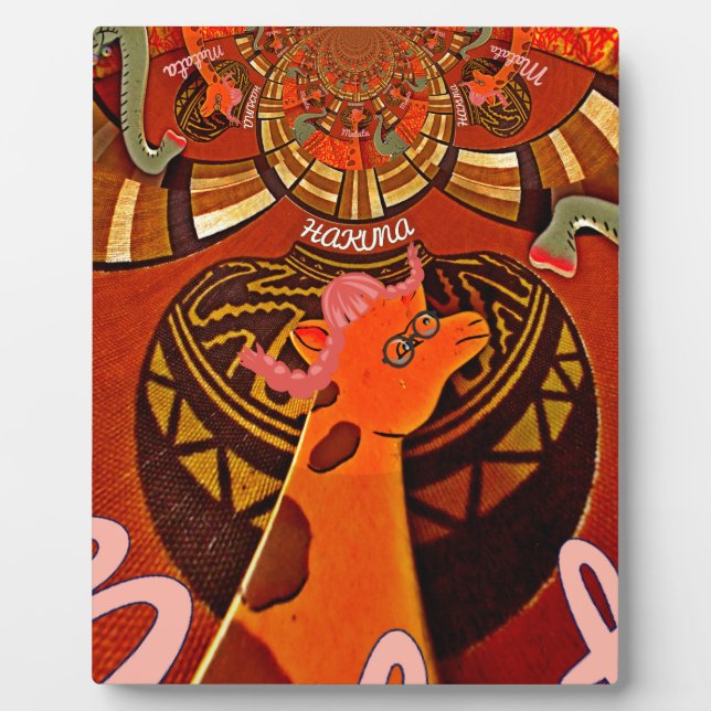 Schöne Phantastische Giraffe Liebe Safari Tiere Fotoplatte (Vorderseite)