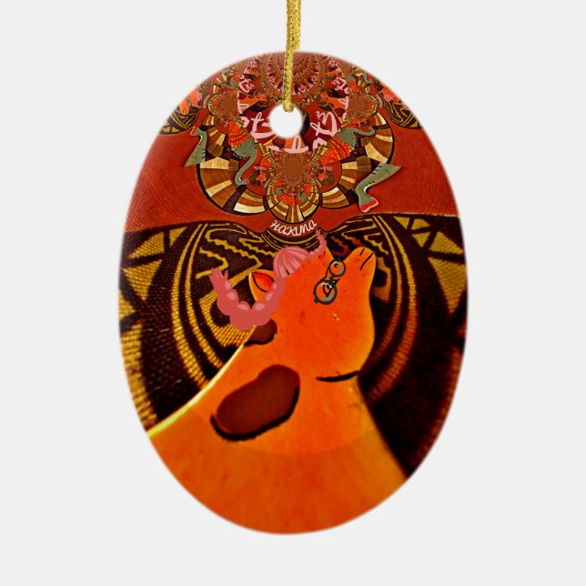 Schöne Phantastische Giraffe Liebe Safari Tiere Keramik Ornament (Vorne)