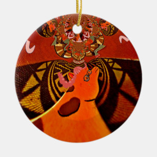 Schöne Phantastische Giraffe Liebe Safari Tiere Keramik Ornament