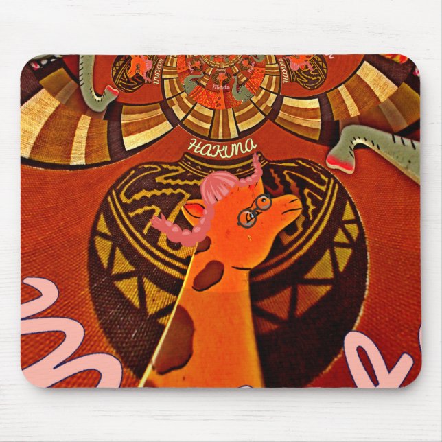 Schöne Phantastische Giraffe Liebe Safari Tiere Mousepad (Vorne)