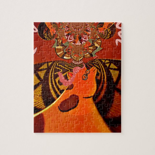 Schöne Phantastische Giraffe Liebe Safari Tiere Puzzle (Vertikal)