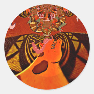 Schöne Phantastische Giraffe Liebe Safari Tiere Runder Aufkleber