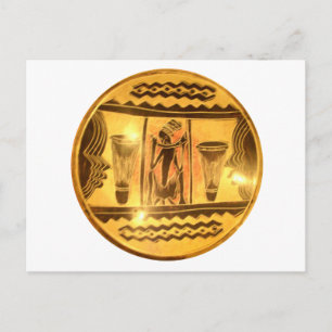 Schöne Phantastische Golden Red African Ethnic Art Postkarte