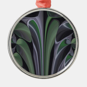 Schöne Phantastische Grüne Aurora Textur Design Silbernes Ornament