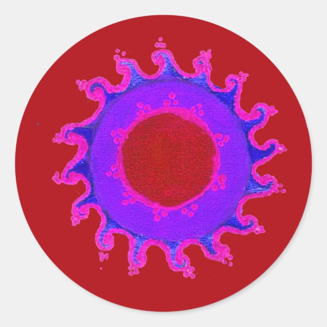 Schöne Phantastische indische Motif Mehndi Maroon  Aufkleber (Vorderseite)