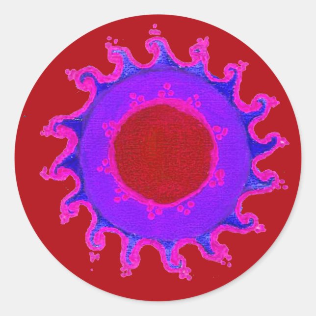 Schöne Phantastische indische Motif Mehndi Maroon  Aufkleber (Vorderseite)